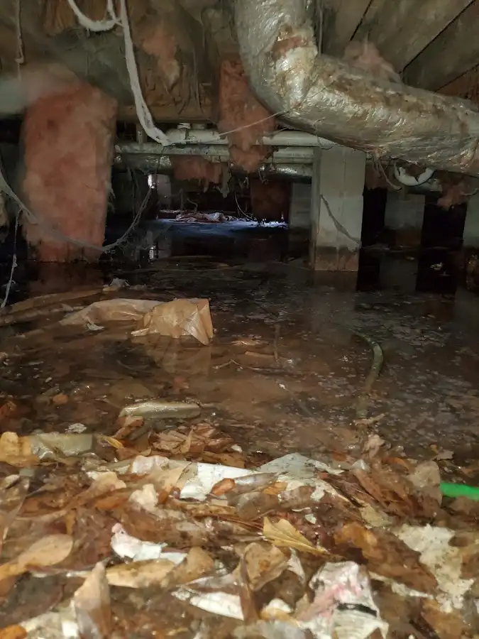 Crawl space flood assessment for Commercial Water Damage Restoration in Rushville